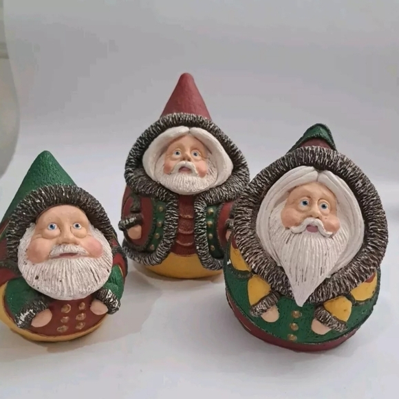 Vintage 1993 Pete Apsit Teardrop Santas 3 Piece Set READ DESCRIPTION - Picture 3 of 14